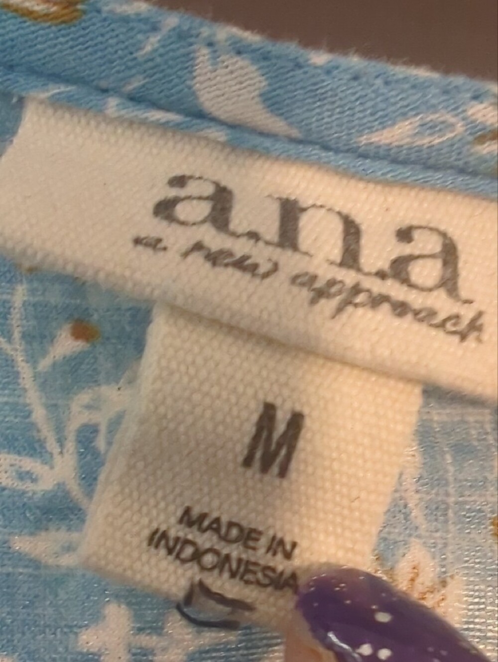 Anna Light Blue Floral V-Neck Blouse with Mustard Accents - Picture 2 of 7
